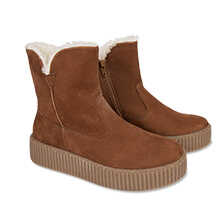 Nubukleder-Boots mit Wollfutter