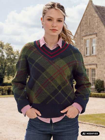 Jacquard-Pullover Shadow Tartan