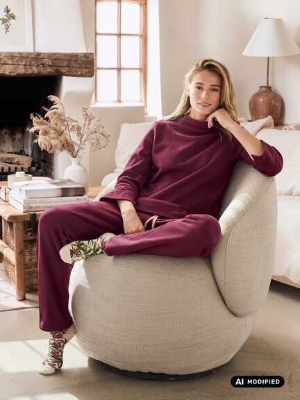 Loungewear-Anzug mit Stehkragen