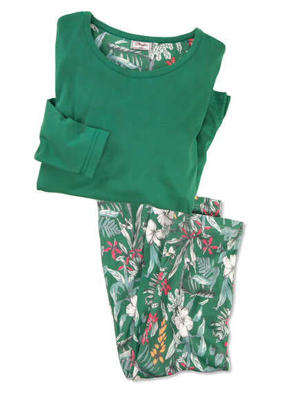 Winter-Pyjama mit Blumenhose