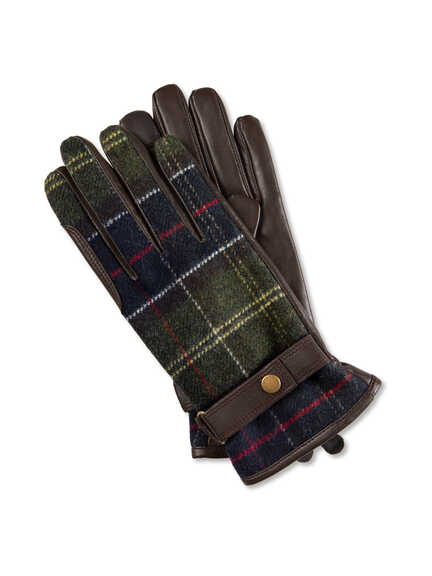 Leder-Handschuhe Aubrey mit Barbour Tartan