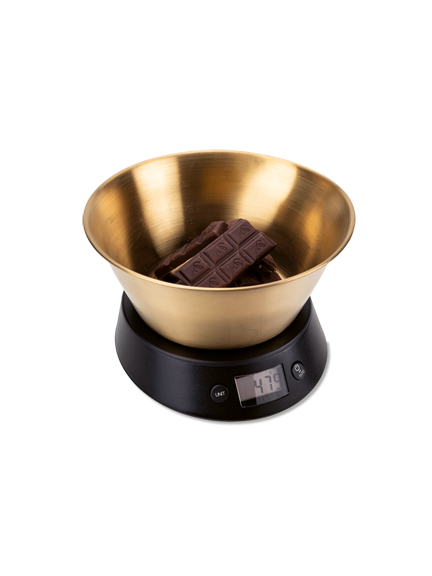 K�chenwaage mit Edelstahlschale und LCD-Display